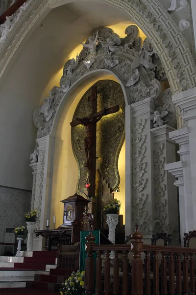 Собор Святого Духа Католической Церкви Бали Прекрасная Ассимиляция Местной Балийской — стоковое фото
