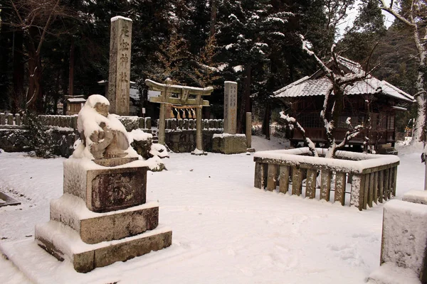 Tradução Santuário Uchino Oimatsu Iizuka Fukuoka Japão Durante Neve Tomado — Fotografia de Stock