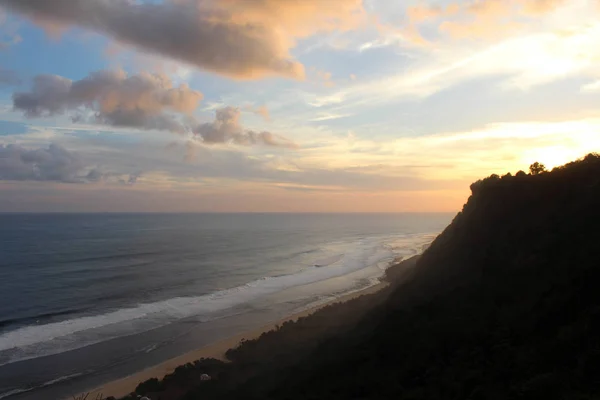 Playa Nyang Nyang Algunos Naufragios Rotos Atardecer Tomado Bali Julio — Foto de Stock