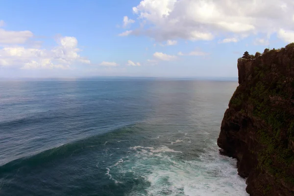 Templo Exótico Acantilado Pura Luhur Uluwatu Qué Vista Tan Impresionante — Foto de Stock