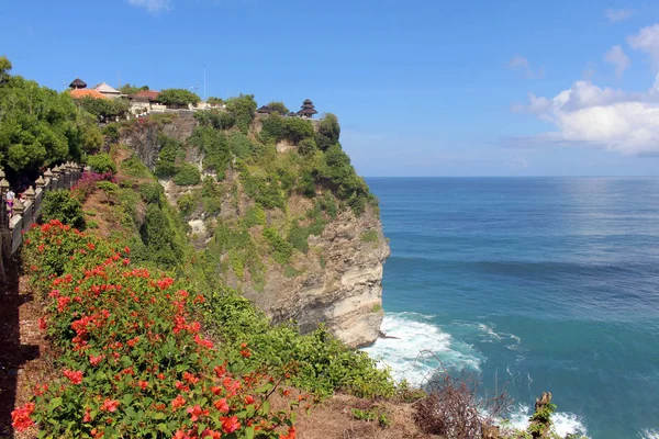 Exotische Tempel Klif Pura Luhur Uluwatu Wat Een Prachtig Uitzicht — Stockfoto