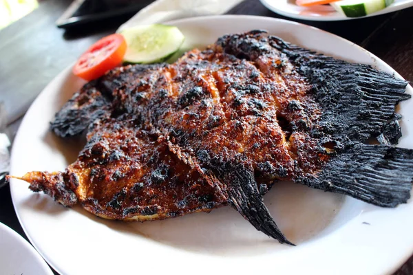 Grillad Fisk Indonesiska Versionen Eller Lokalt Känd Som Ikan Bakar — Stockfoto