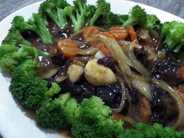 Kínai Stílusú Készítette Balinéz Brokkoli Mint Helyi Kínai Indonéz Étterem — Stock Fotó