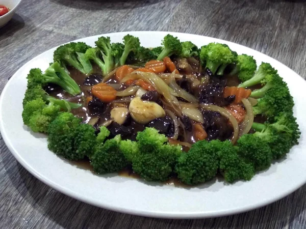 Kínai Stílusú Készítette Balinéz Brokkoli Mint Helyi Kínai Indonéz Étterem — Stock Fotó