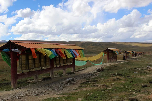 Torno Yarchen Gar Templo Orgânico Yaqen Tibete Amdo China Tomado — Fotografia de Stock
