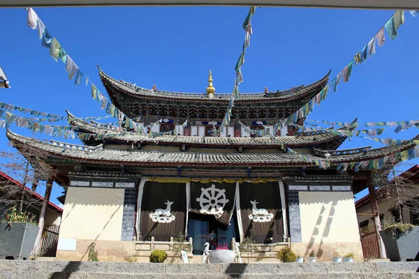 Monasterio Casas Alrededor Shangri Amdo Tibet Tomado China Octubre 2015 —  Fotos de Stock