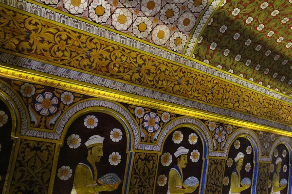 Pintura Interior Alrededor Del Templo Del Diente Sagrado Kandy Tomado — Foto de Stock