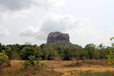 Güçlü Sigiriya - Lion Rock girişinden görüldüğü gibi -. Sri Lanka'da Ağustos 2018 alınan.