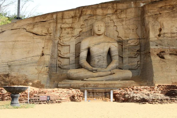 Probabilmente Sito Più Iconico Della Statua Buddha Polonnaruwa Gal Vihara — Foto Stock