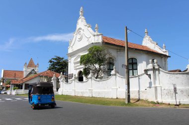 Groote Kerk veya Hollanda Reform Kilisesi Galle kalenin içinde. Sri Lanka'da Ağustos 2018 alınan.