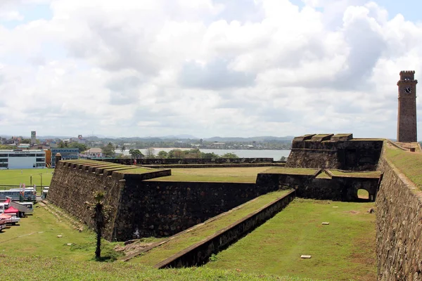 Duvar Saat Kulesi Çevresinde Galle Fort Sri Lanka Ağustos 2018 — Stok fotoğraf
