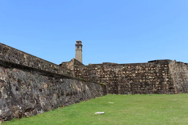 Duvar Saat Kulesi Çevresinde Galle Fort Sri Lanka Ağustos 2018 — Stok fotoğraf