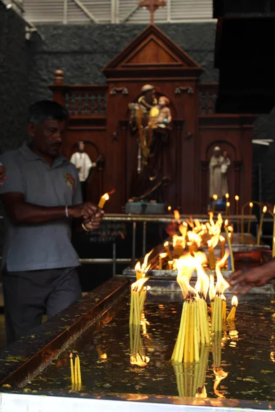 Pèlerins Sanctuaire Saint Antoine Colombo Prise Sri Lanka Août 2018 — Photo