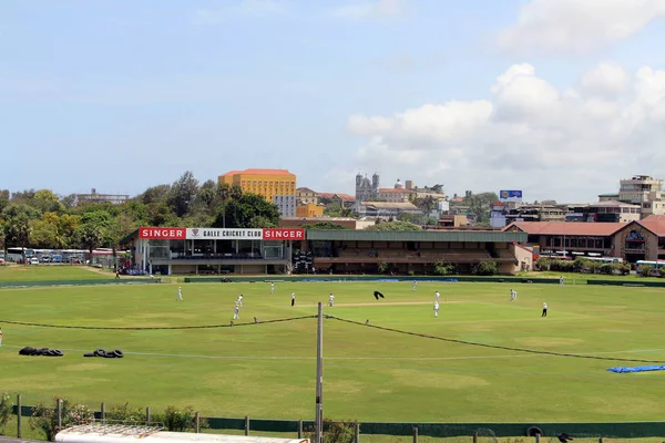 The green cricket field or stadium around Galle Fort. Taken in Sri Lanka, August 2018.