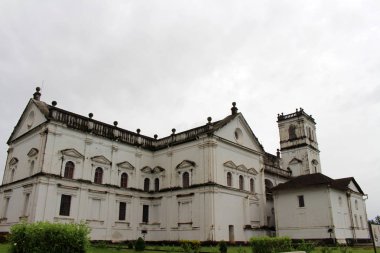 Beyaz görkemli Se Cathedral eski Goa (Goa Velha). Hindistan, Ağustos 2018 alınan