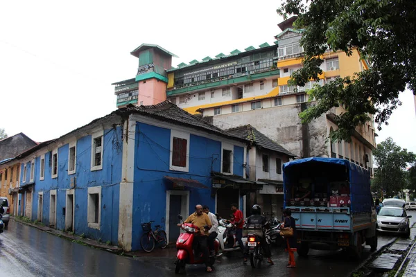 Traducción Colorido Vintage Activo Barrio Alrededor Ciudad Goa Tomado India — Foto de Stock