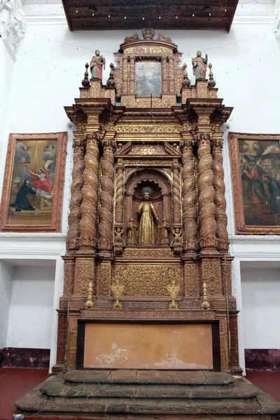 Interior Iglesia Divina Providencia San Cajetán Del Antiguo Goa Tomado — Foto de Stock