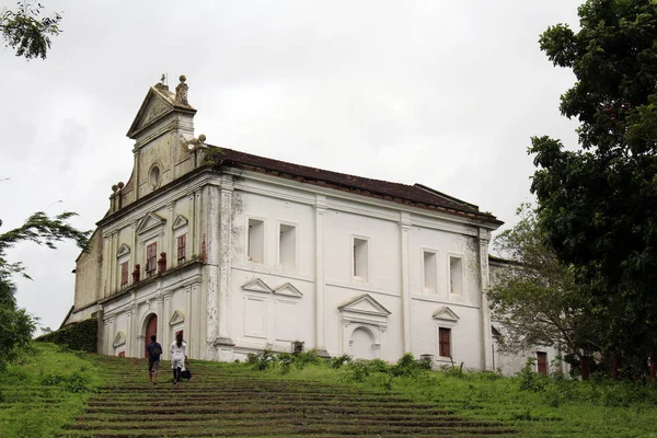Igreja Abandonada Nossa Senhora Monte Colina Goa Tomado Índia Agosto — Fotografia de Stock