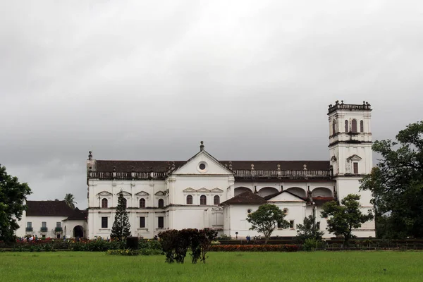 Vita Majestätiska Katedralen Gamla Goa Goa Velha Tagit Indien Augusti — Stockfoto