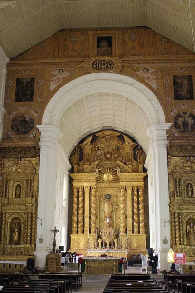 Interior Basilika Bom Yesus Dari Goa Lama Goa Velha Rumah — Stok Foto