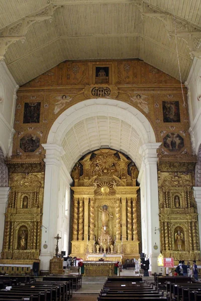 Interior Basilika Bom Yesus Dari Goa Lama Goa Velha Rumah — Stok Foto