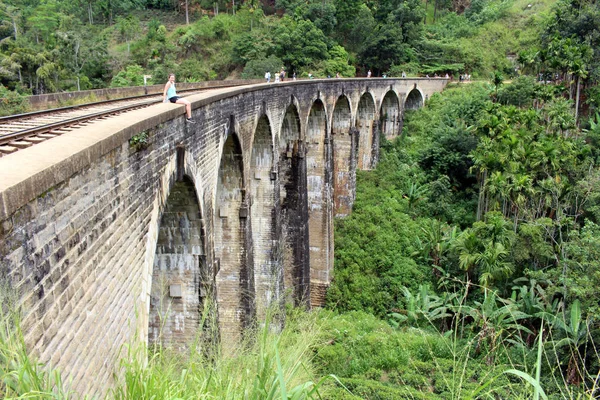 Puente Nueve Arcos Ella Accesible Por Caminar Ferrocarril Tomado Sri — Foto de Stock