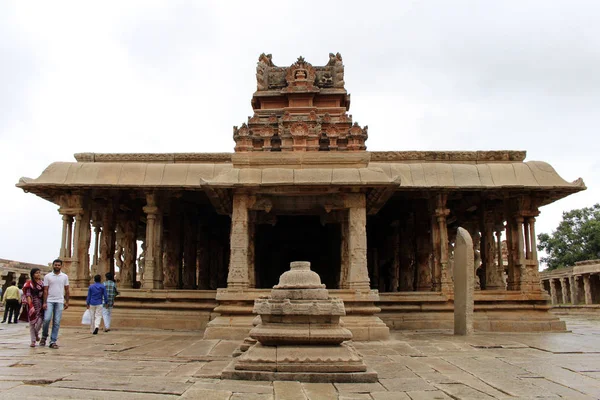 Esculturas Torno Provavelmente Templo Sri Krishna Hampi Tomado Índia Agosto — Fotografia de Stock