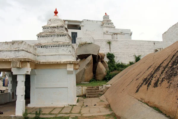 Biały Ashram Głównej Wyspie Hampi Anegundi Podjęte Indiach Sierpień 2018 — Zdjęcie stockowe