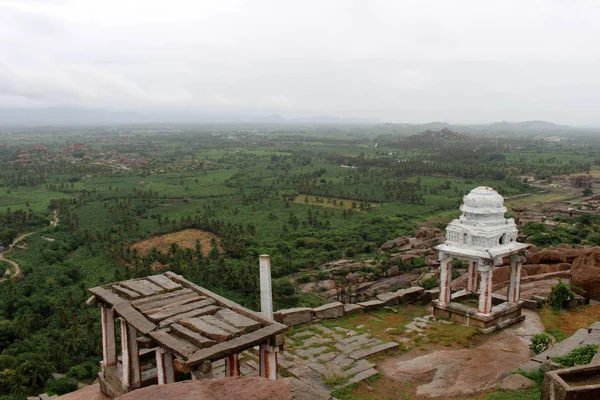 Ruiny Chrámu Kopci Matanga Výhledem Hampi Přijata Indii Srpen 2018 — Stock fotografie