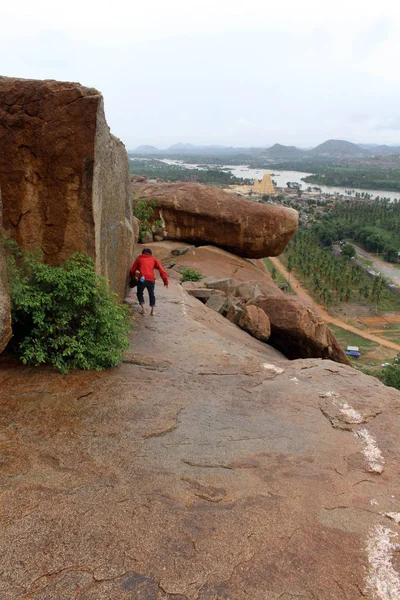 Caminata Por Colina Matanga Desde Cima Hampi Tomado India Agosto — Foto de Stock