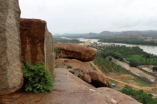 Hampi Dan Matanga Tepeden Aşağı Hiking Hindistan Ağustos 2018 Alınan — Stok fotoğraf