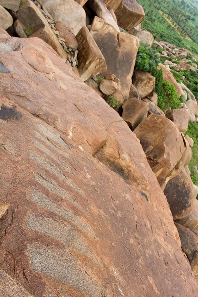 Caminata Por Colina Matanga Desde Cima Hampi Tomado India Agosto — Foto de Stock