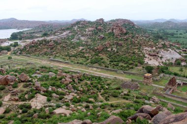 İlk Hampi'dan Matanga tepeden aşağı hiking. Hindistan, Ağustos 2018 alınan