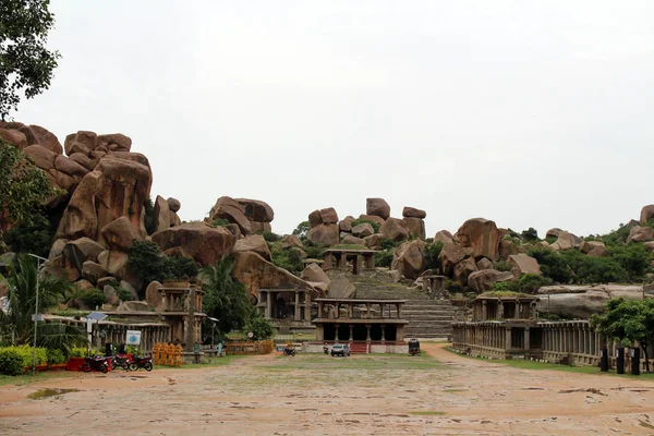 Templo Sopé Matanga Hill Outro Templo Cima Dele Tomado Hampi — Fotografia de Stock