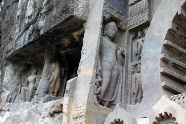 Ajanta mağaraları harikası, kaya Budist anıtlar. Hindistan, Ağustos 2018 alınan.