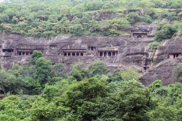 Pohled Ajanta Jeskyně Buddhistické Památky Rock Cut Přijata Indii Srpen — Stock fotografie