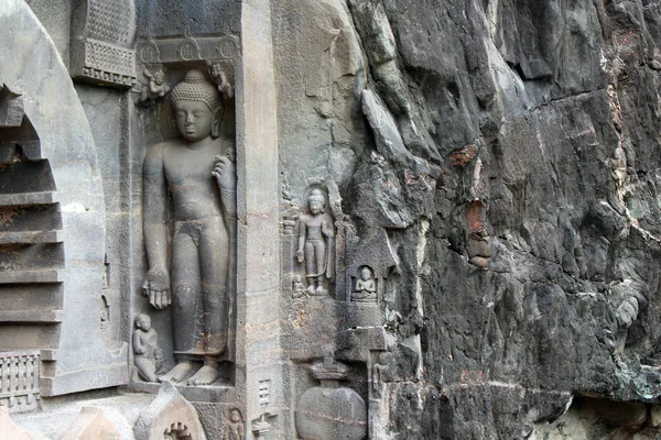 Maravilha Das Cavernas Ajanta Monumentos Budistas Cortados Rocha Tomado Índia — Fotografia de Stock