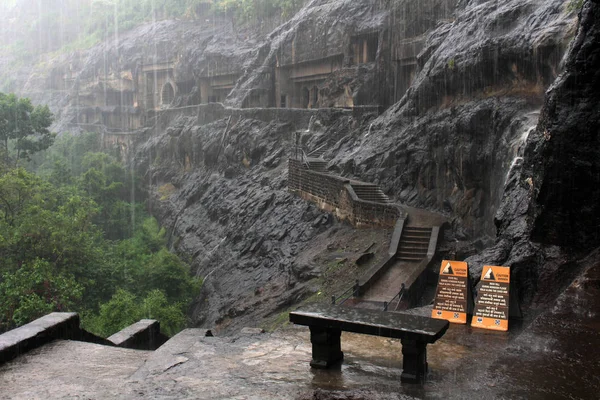 Div Ajanta Jeskyně Buddhistické Památky Rock Cut Přijata Indii Srpen — Stock fotografie