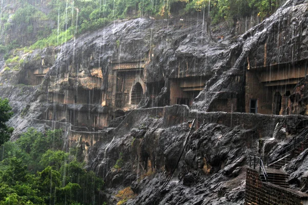 Maravilla Las Cuevas Ajanta Los Monumentos Budistas Cortados Roca Tomado — Foto de Stock