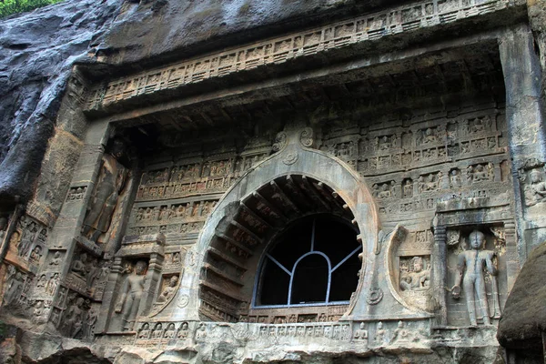 Maravilha Das Cavernas Ajanta Monumentos Budistas Cortados Rocha Tomado Índia — Fotografia de Stock