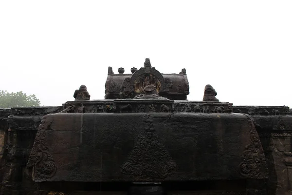 Detalhes Inacreditáveis Templo Kailasa Cavernas Ellora Templo Monolítico Corte Rochoso — Fotografia de Stock