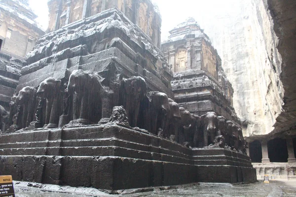 Los Detalles Incrédulos Del Templo Kailasa Las Cuevas Ellora Templo — Foto de Stock