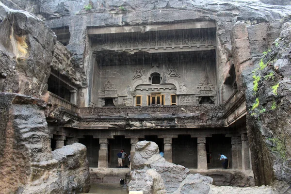 Alrededor Las Cuevas Ellora Que Consta Muchas Cuevas Templos Como — Foto de Stock