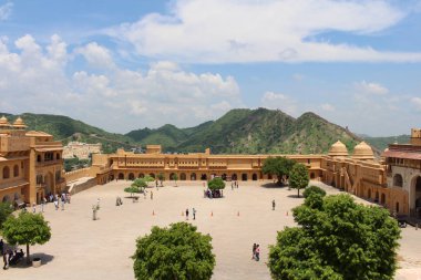 Amer (ya da Amber) Jaipur girişteki kalede. Hill altı Rajasthan Forts biri. Hindistan, Ağustos 2018 alınan.