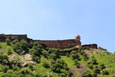 Bir Jaipur Amer (ya da Amber Fort) için bir kaçış planı olarak Jaigarh Fort. Hindistan, Ağustos 2018 alınan.