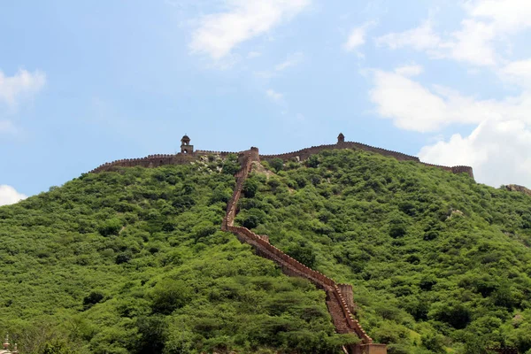 アメル砦の周りの長い壁 ラジャスタンの六つの砦の インドでは 撮影した 2018年 — ストック写真