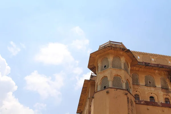 Amer Amber Girişinden Görüldüğü Gibi Jaipur Kalede Hill Altı Rajasthan — Stok fotoğraf