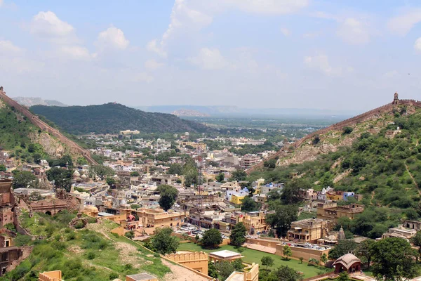 Fuerte Amber Con Vistas Ciudad Amer Tomado India Agosto 2018 — Foto de Stock