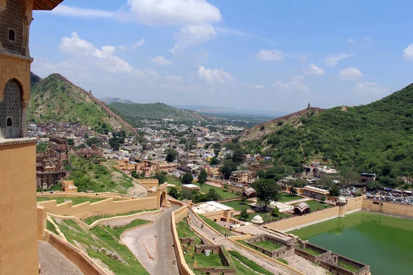 Amber Fort Overlooking Town Amer Taken India August 2018 — Stock Photo, Image