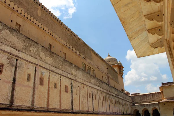 Het Detail Van Amer Amber Fort Jaipur Een Van Zes — Stockfoto